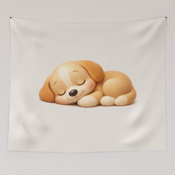 Item preview, Sleepy Weekend Puppy – Cozy Sunday Dog Art designed and sold by dogmomtees.
