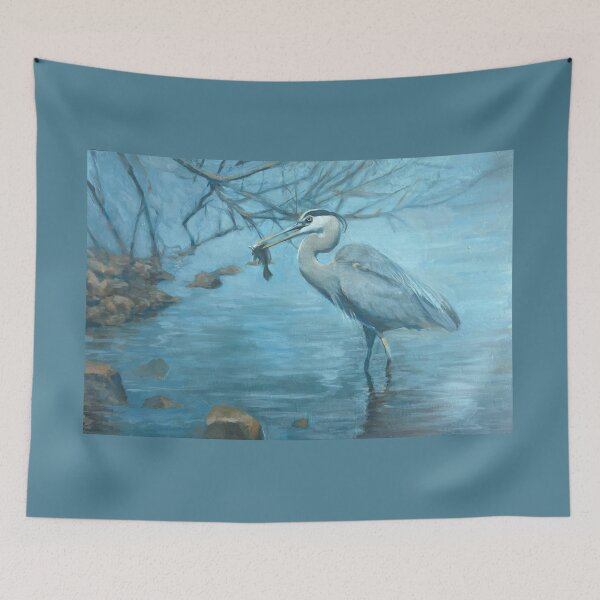 Item preview, The Patient Hunter - Great Blue Heron Painting designed and sold by Carlos Taylor.