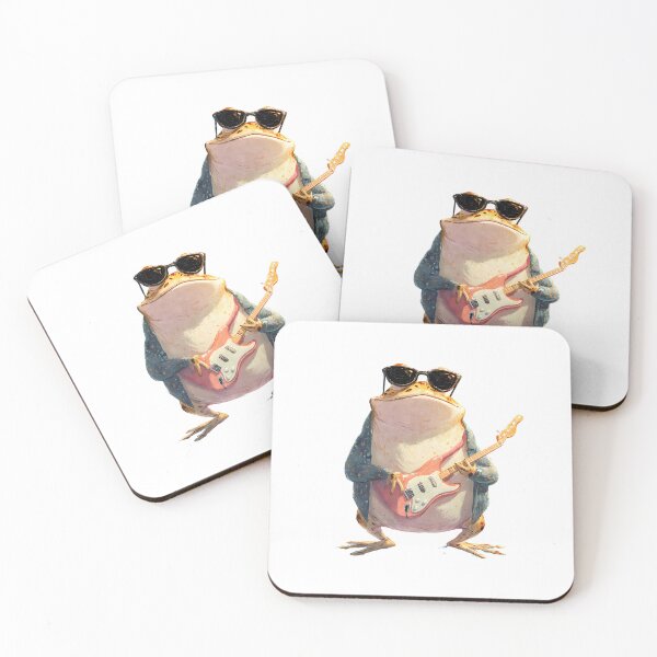 Item preview, Cool Rockstar Frog with Sunglasses and Electric Guitar designed and sold by Beachy Beasts.