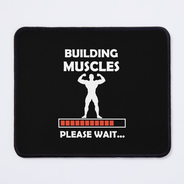 Item preview, Building Muscles Please Wait – Funny Gym Loading Bar Bodybuilding Design designed and sold by BrainBubbleArt.