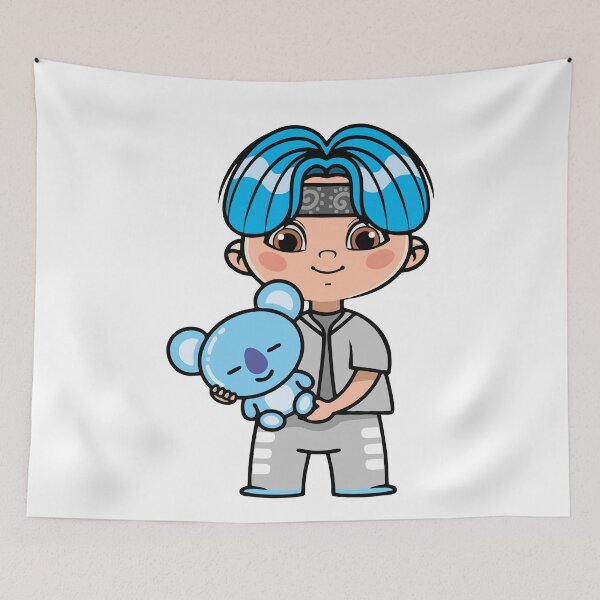 Item preview, Chibi Boy with Koya Plushie - BTS RM Inspired Character Design designed and sold by Polarisofficial.