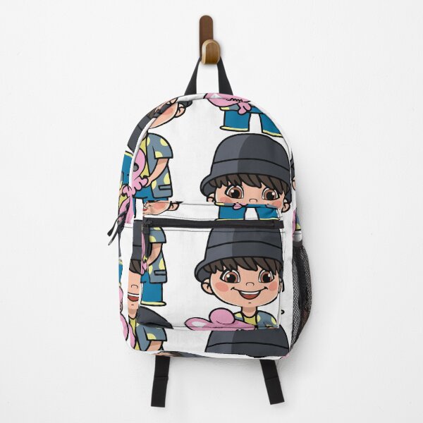 Item preview, Chibi Boy with Cooky Plushie - BTS Jungkook Inspired Character Design designed and sold by Polarisofficial.