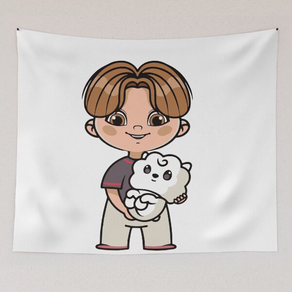 Item preview, Chibi Boy with Tata Plushie - BTS V Taehyung Inspired Design designed and sold by Polarisofficial.