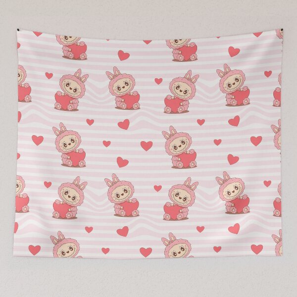Item preview, Labubu Doll Holding Heart Valentine Design designed and sold by DRIPWRK.