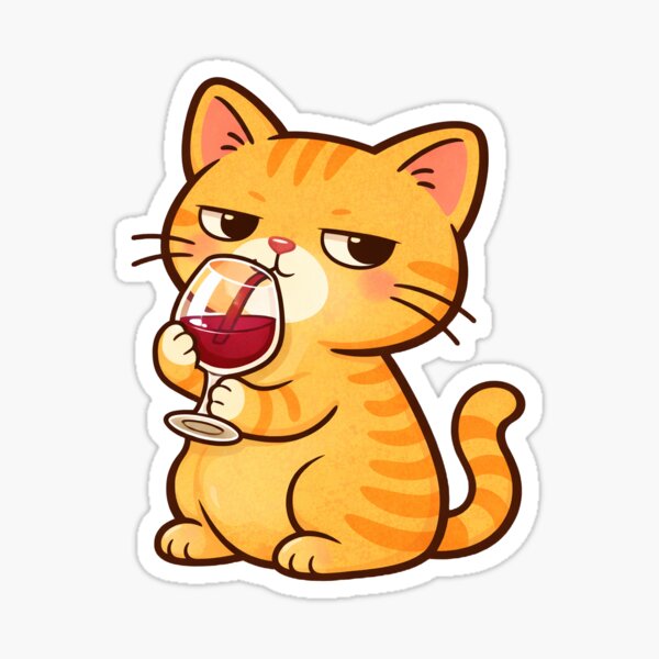 Item preview, Sassy Cat Drinking Wine designed and sold by jensenlovescats.