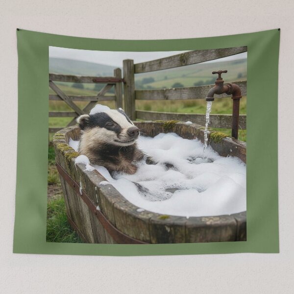 Item preview, Badger Takes Bubble Bath designed and sold by Tridentulus.