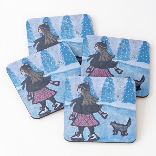 Item preview, The Girl and the Ice Skating Cat designed and sold by joannesdesigns.