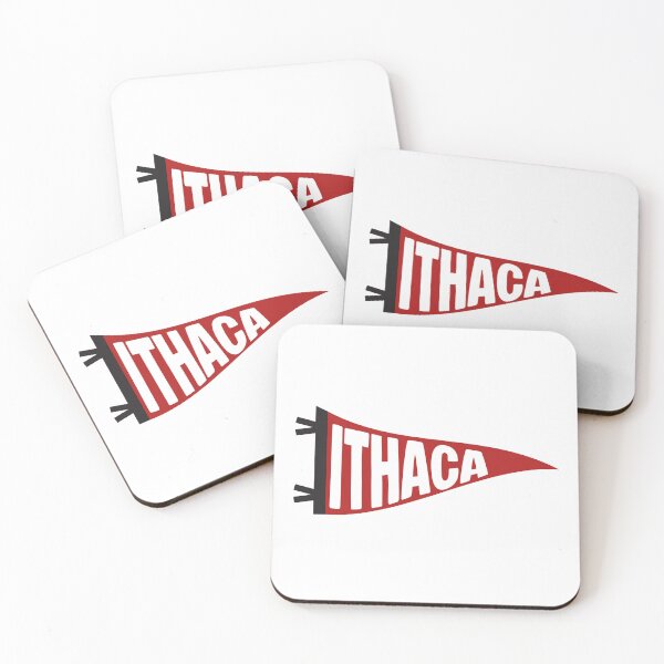 Item preview, Ithaca New York Vintage Pennant - Carnelian Red and White Retro Fan Art designed and sold by Sparkledust Creations.