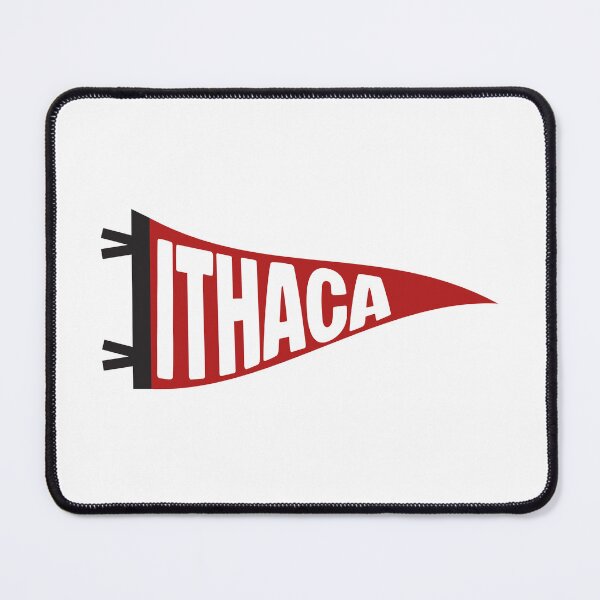 Item preview, Ithaca New York Vintage Pennant - Carnelian Red and White Retro Fan Art designed and sold by Sparkledust Creations.