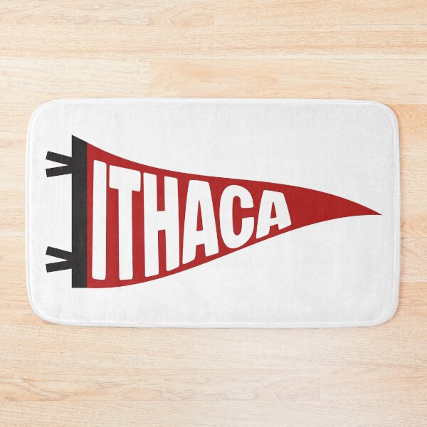 Item preview, Ithaca New York Vintage Pennant - Carnelian Red and White Retro Fan Art designed and sold by Sparkledust Creations.