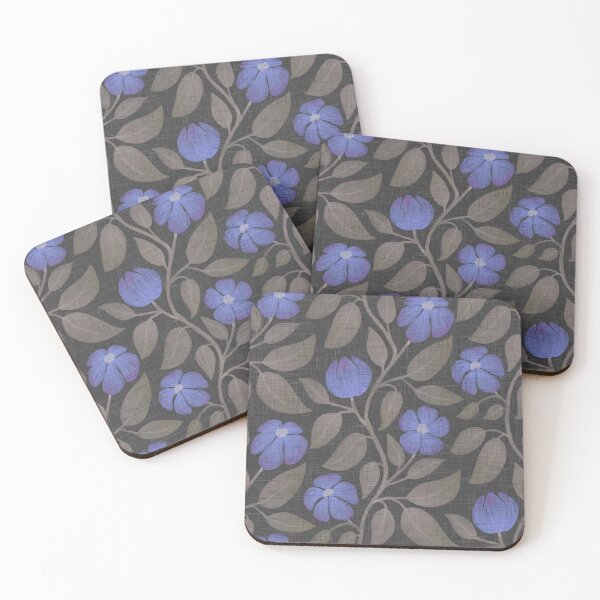 Item preview, Blue Purple Flowers Seamless Pattern Dark Background Floral Print Botanical Art designed and sold by LKL-Designs.