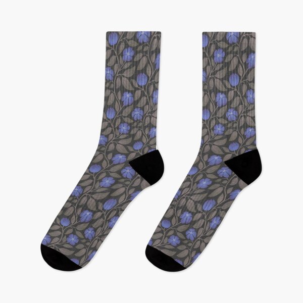 Item preview, Blue Purple Flowers Seamless Pattern Dark Background Floral Print Botanical Art designed and sold by LKL-Designs.