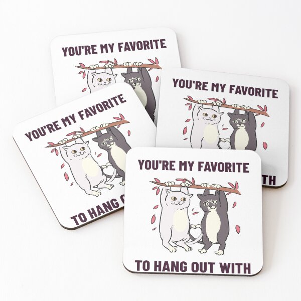 Item preview, Cute Cat Couple Shirt – “You’re My Favorite to Hang Out With” – Two Cats Hanging with Heart Tail – Funny Animal Lover Gift designed and sold by rvanderveken.