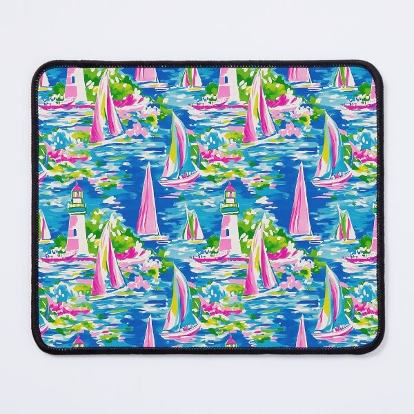 Item preview, Pastel Coastal Sailboats and Lighthouse Pattern designed and sold by DRIPWRK.