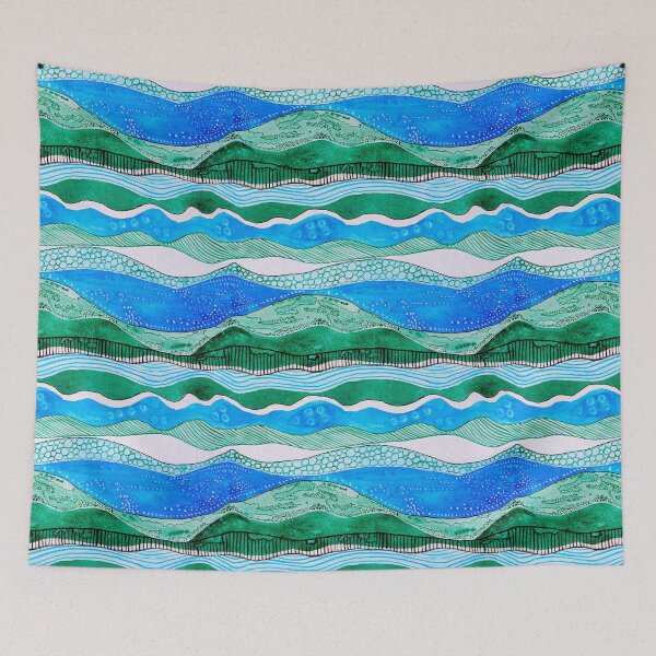 Item preview, Hills to the River Abstract Pattern designed and sold by DogwoodDesign.
