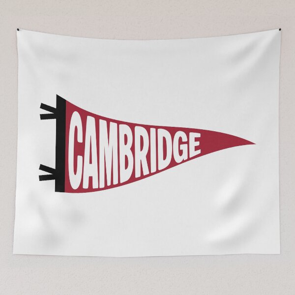Item preview, Cambridge Massachusetts Vintage Pennant - Crimson and Gold Retro Art designed and sold by Sparkledust Creations.