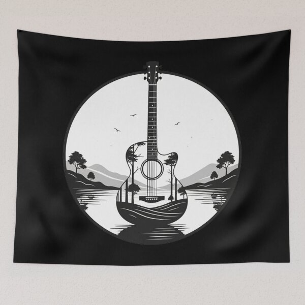 Item preview, Guitar Reflection – Vintage Landscape Logo designed and sold by Pollock.