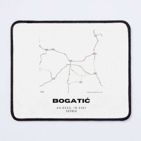 Item preview, Bogatić Serbia Map Print | Minimalist City Road Map Wall Art designed and sold by RM-Journey.