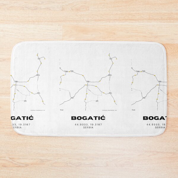 Item preview, Bogatić Serbia Map Print | Minimalist City Road Map Wall Art designed and sold by RM-Journey.