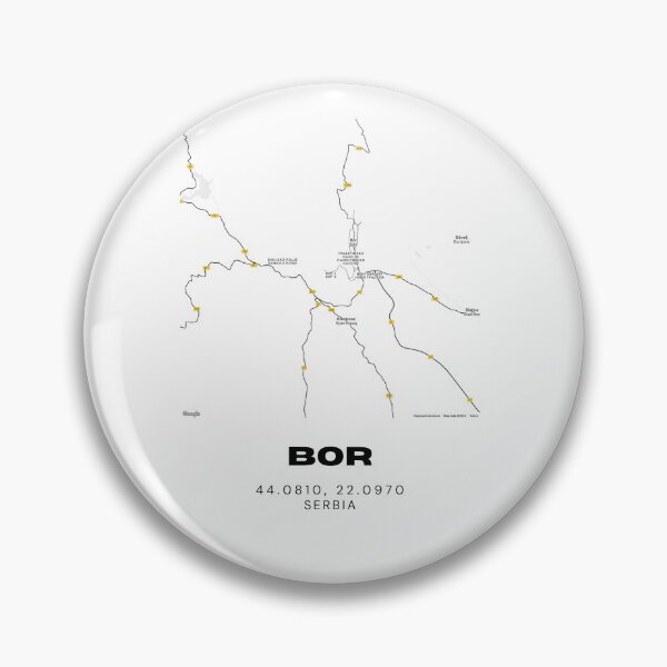 Item preview, Bor Serbia Map Print | Minimalist City Road Map Wall Art designed and sold by RM-Journey.