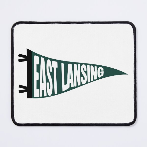 Item preview, East Lansing Michigan Vintage Pennant - Spartan Green and White Retro Art designed and sold by Sparkledust Creations.