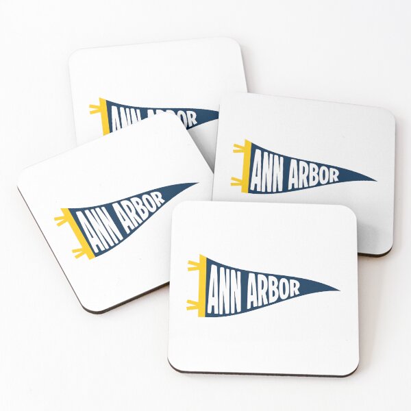 Item preview, Ann Arbor Michigan Vintage Pennant - Maize and Blue Retro Art designed and sold by Sparkledust Creations.