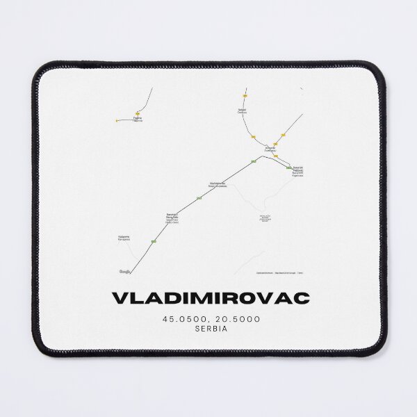 Item preview, Vladimirovac Serbia Map Print | Minimalist City Road Map Wall Art designed and sold by RM-Journey.