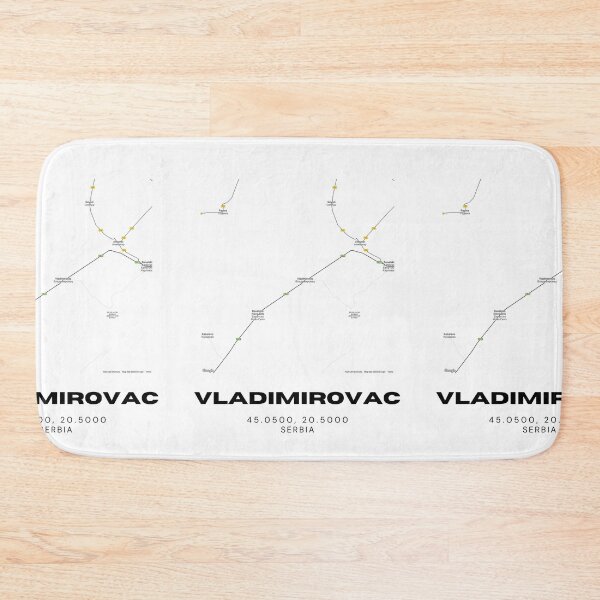 Item preview, Vladimirovac Serbia Map Print | Minimalist City Road Map Wall Art designed and sold by RM-Journey.
