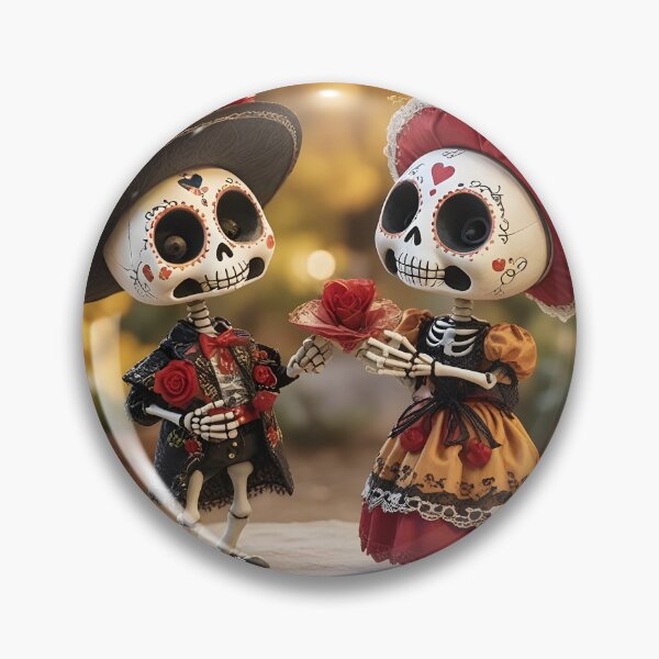 Artikelvorschau, Skeleton Señor und Señorita tauschen Valentinsgrüße aus. entworfen und verkauft von ACuriousshoppe.