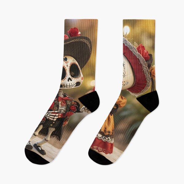 Item preview, Skeleton Señor and Señorita, exchanging valentines. designed and sold by ACuriousshoppe.