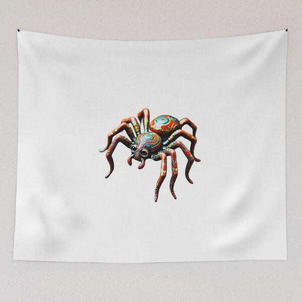Item preview, Ornate Jewel Spider - Vibrant Folk Art Arachnid designed and sold by StickerBuild07 .