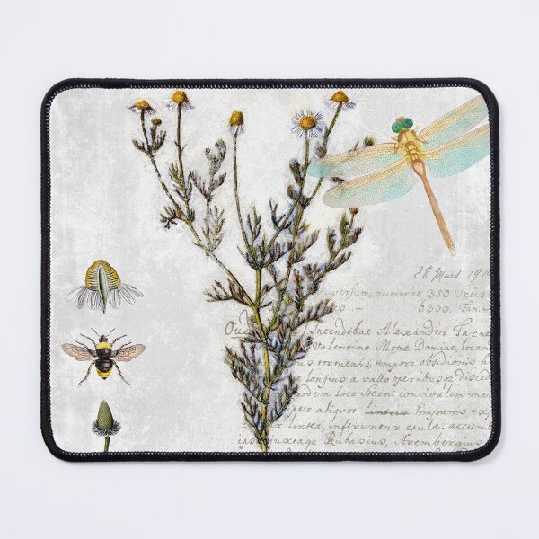 Item preview, Cottagecore Chamomile herb Dragonfly vintage Botanical designed and sold by Glimmersmith.