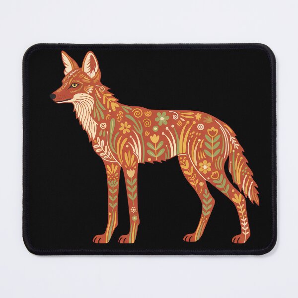 Item preview, Maned Wolf in Scandinavian Folk Art Style – Hope for Wildlife by heidiannemorris © designed and sold by FOLK ART FUSION by heidiannemorris.