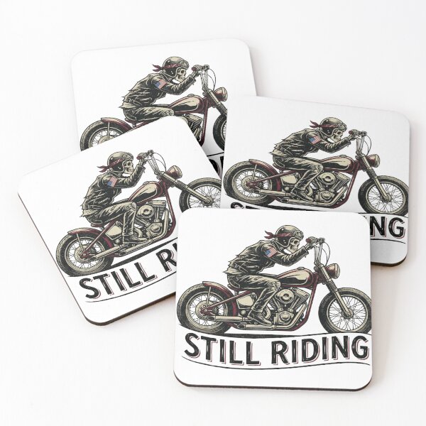 Item preview, "Still Riding" Vintage Skeleton Biker & Chopper Motorcycle designed and sold by Simple Graphics.