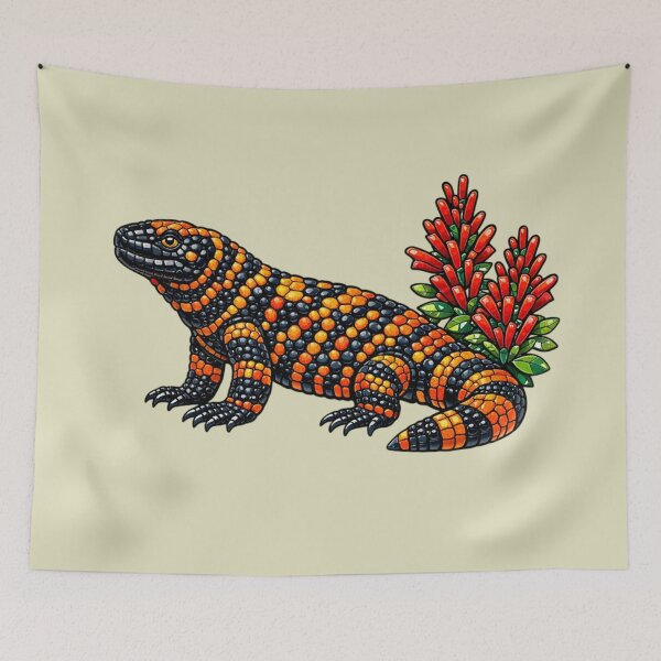 Item preview, Gila Monster Lizard Stained Glass Desert Wildlife Art designed and sold by BirdsnStuff.