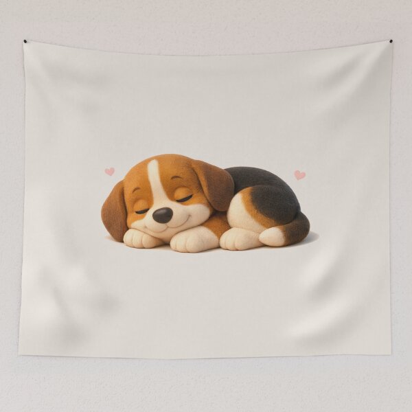 Item preview, Dreamy cinematic 3D puppy illustration with warm tones and subtle hearts, expressing timeless dog love. designed and sold by dogmomtees.