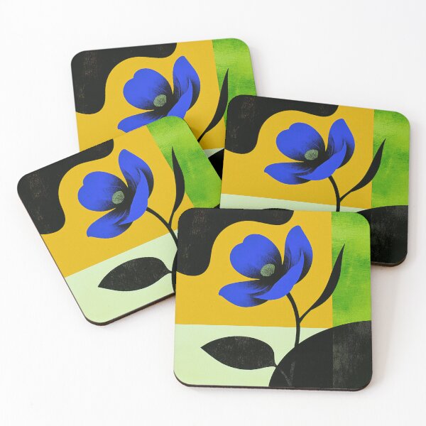Item preview, Blue Flower Against a Yellow Field designed and sold by joycrysstudio.