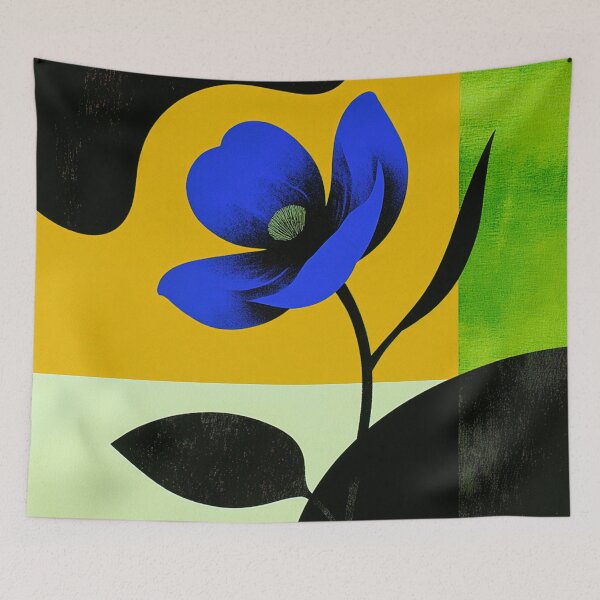 Item preview, Blue Flower Against a Yellow Field designed and sold by joycrysstudio.