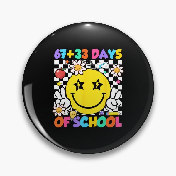 Artikelvorschau, 67+33 Schultage – 100. Schultag – Smiley-Blumendesign entworfen und verkauft von gladysenglish.