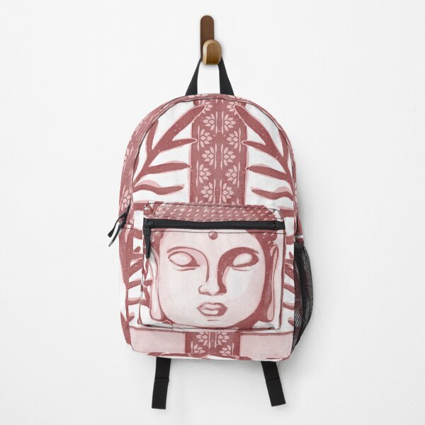 Item preview, Buddha Head Statue with Palm Fronds Watercolor - Ruby + Rose designed and sold by Irene Estelle.