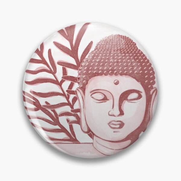 Item preview, Buddha Head Statue with Palm Fronds Watercolor - Ruby + Rose designed and sold by Irene Estelle.