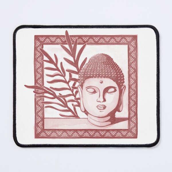 Item preview, Buddha Head Statue with Palm Fronds Watercolor - Ruby + Rose designed and sold by Irene Estelle.