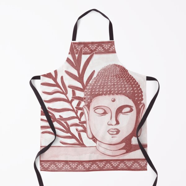 Item preview, Buddha Head Statue with Palm Fronds Watercolor - Ruby + Rose designed and sold by Irene Estelle.