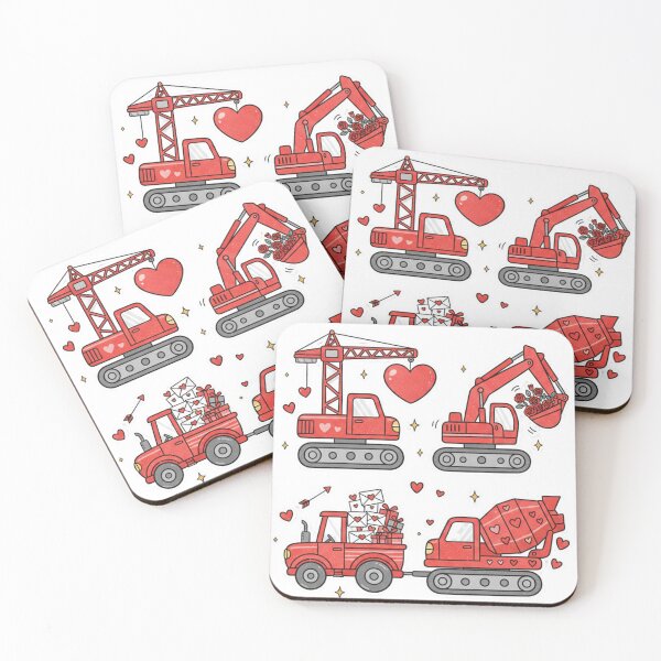 Item preview, Boys Valentine Construction Trucks, Boy Valentines Day  designed and sold by DesignDenDo ⭐⭐⭐⭐⭐.