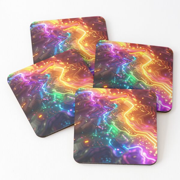 Item preview, Neon Circuit Topography - Glowing Cyberpunk Data Flow designed and sold by B-Russ-Stuff.