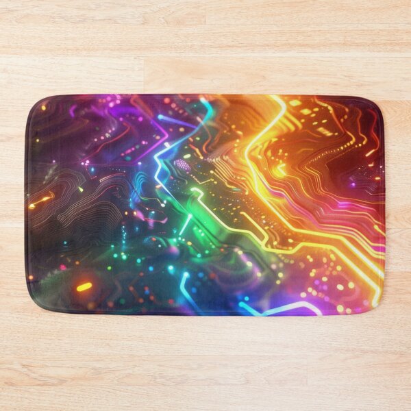 Item preview, Neon Circuit Topography - Glowing Cyberpunk Data Flow designed and sold by B-Russ-Stuff.