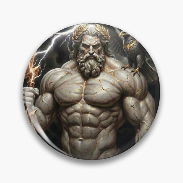 Item preview, Zeus God of Thunder - Ancient Greek Mythology Golden Marble Statue designed and sold by Clark A Bennett.