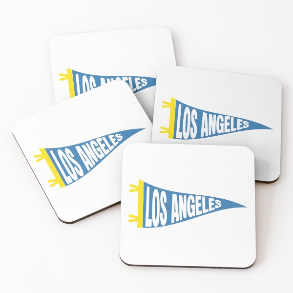 Item preview, Los Angeles California Vintage Pennant - Powder Blue and Gold Retro Art designed and sold by Sparkledust Creations.