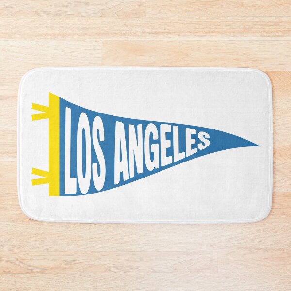 Item preview, Los Angeles California Vintage Pennant - Powder Blue and Gold Retro Art designed and sold by Sparkledust Creations.