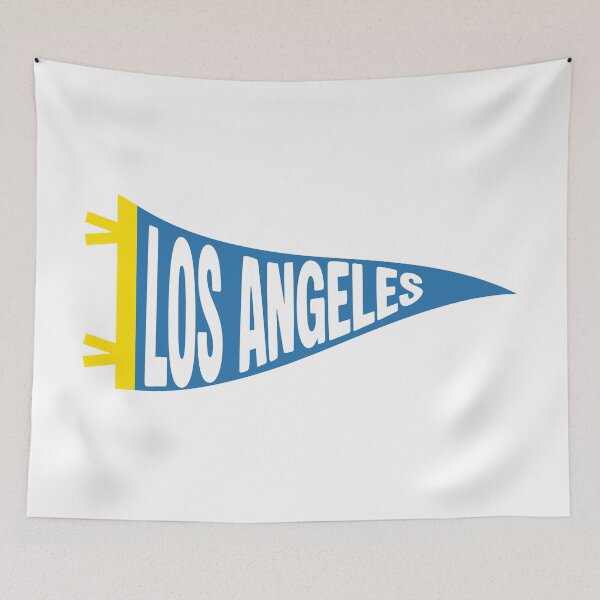 Item preview, Los Angeles California Vintage Pennant - Powder Blue and Gold Retro Art designed and sold by Sparkledust Creations.